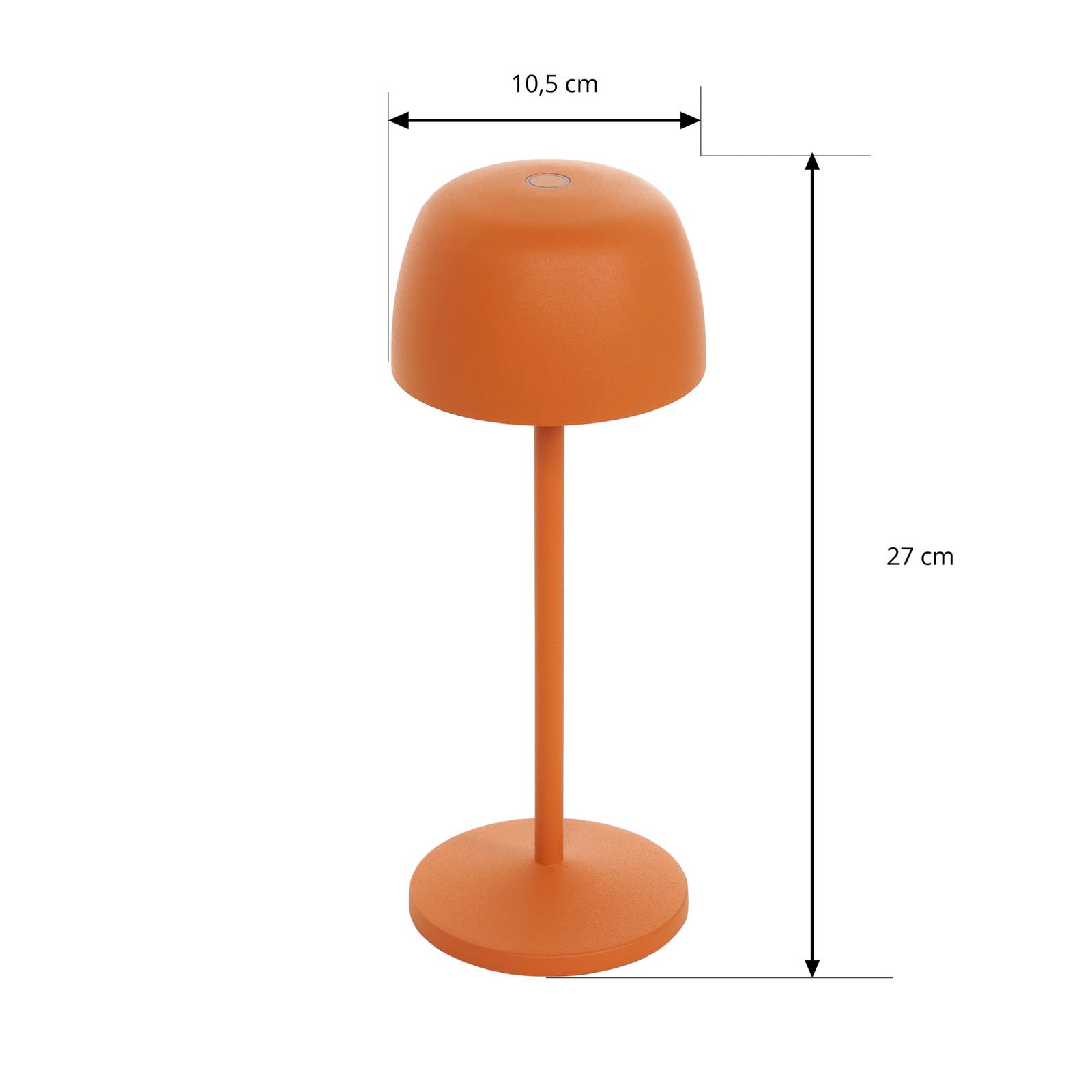 lindby lampe de table led à accu areitty, orange, set de 2 pièces