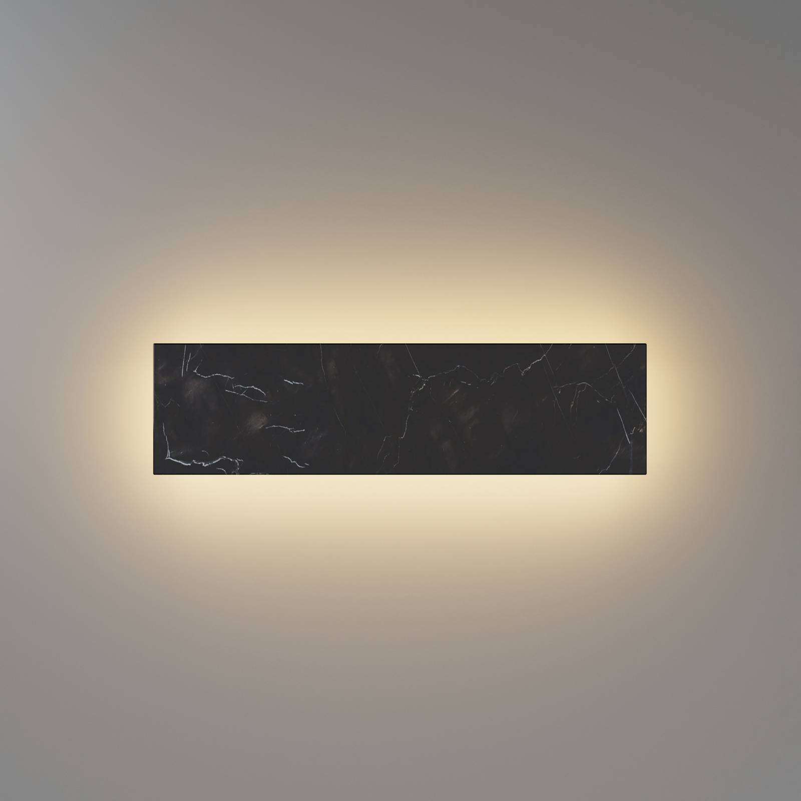 Kinkiet LED BASIC TEXTURE, czarny, szerokość 30 cm, marmur, CCT