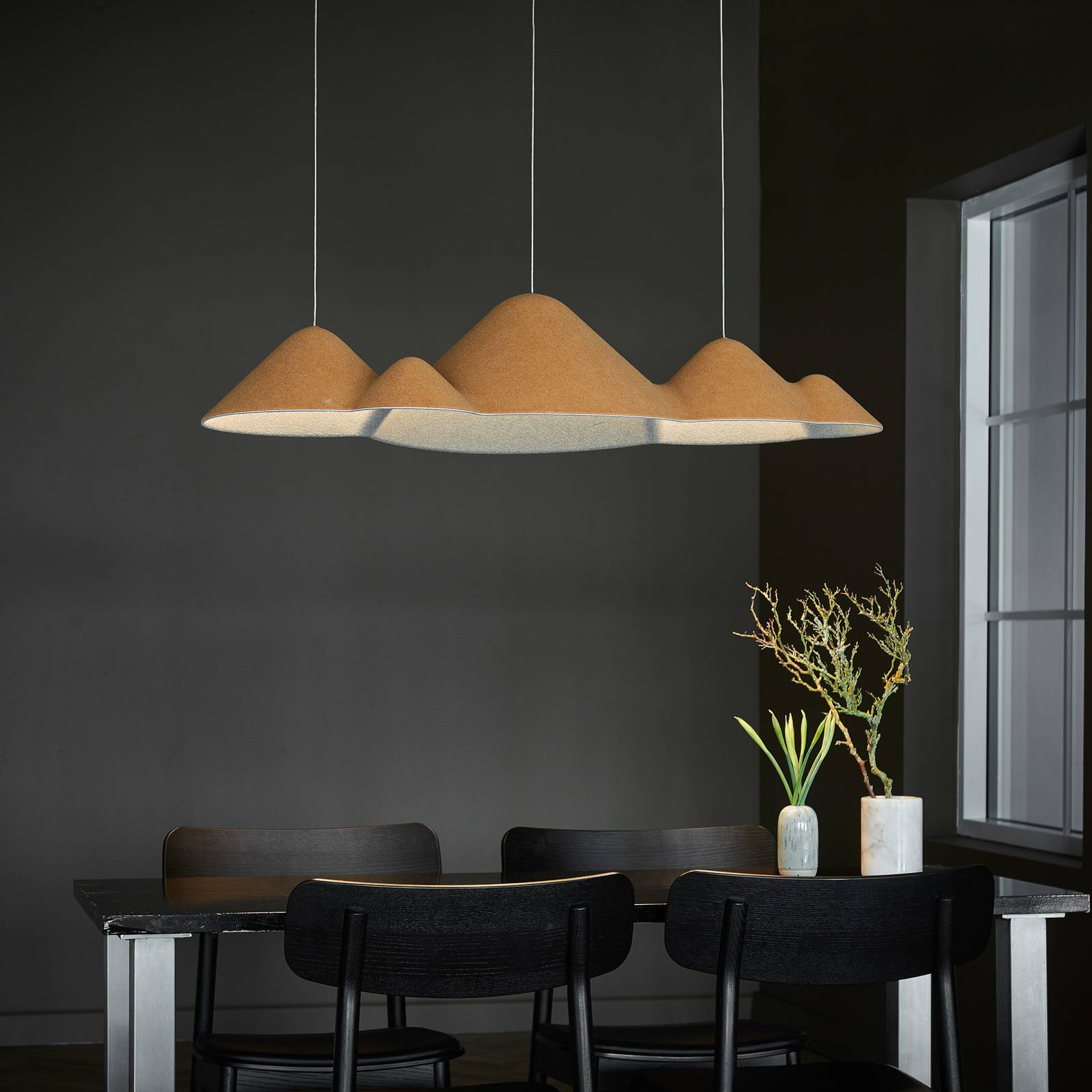 LOOM DESIGN Lampa wisząca LED Panorama, żółty/szary filc 106 cm