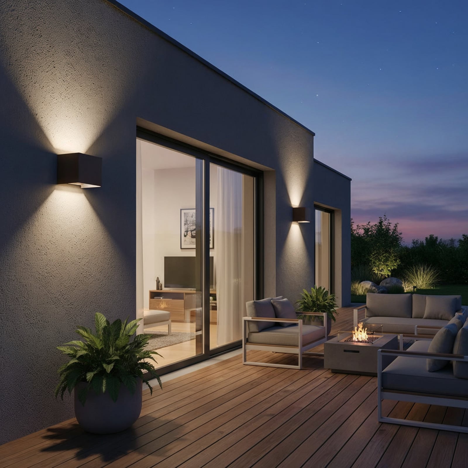 Ideal Lux Applique d'extérieur LED Atom, marron, 10 cm, métal