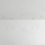 Aladino hanglamp, 5-lamps, helder/goud, glas, gedecentraliseerd