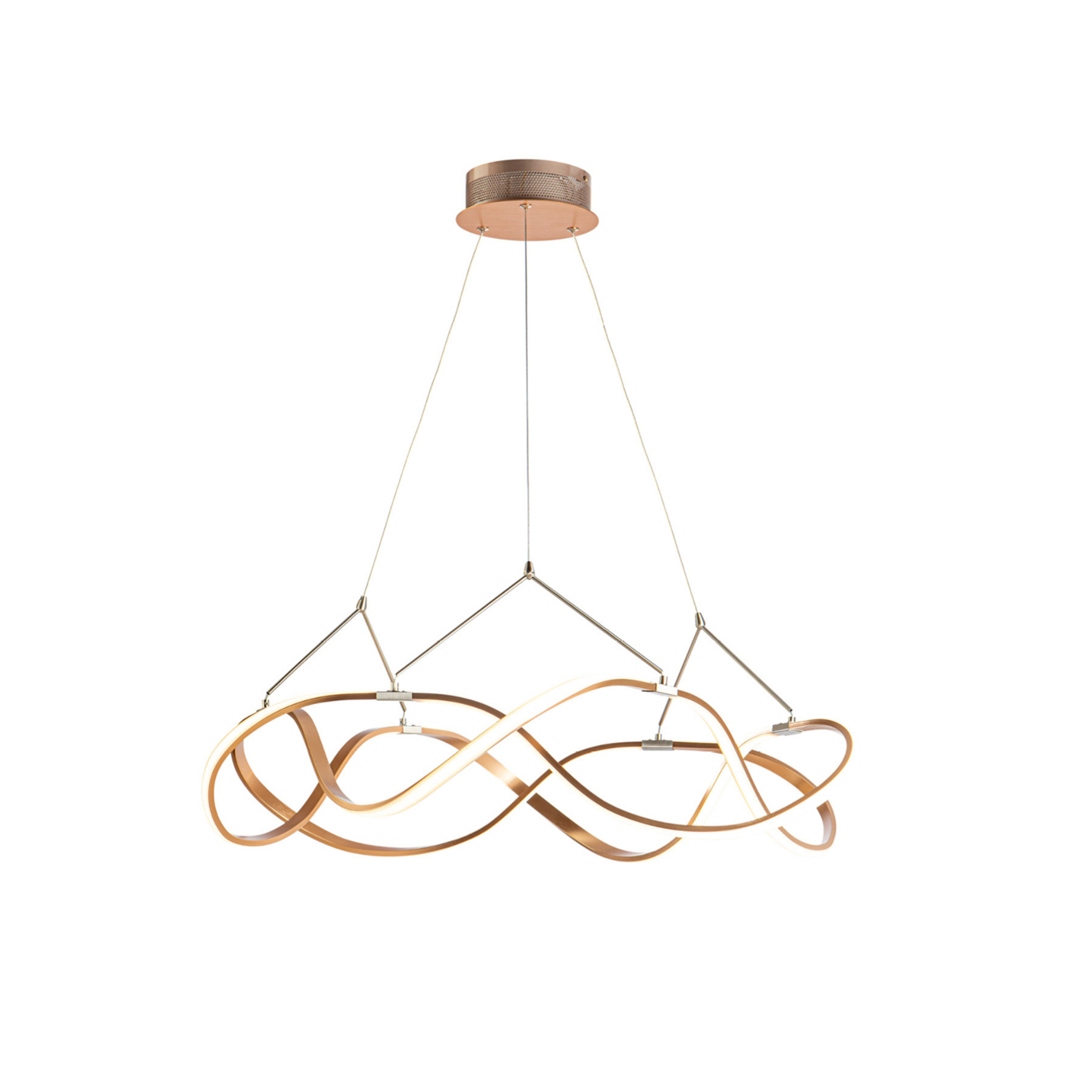 LED-Hängeleuchte Molly, remote, Ø80cm, roségold