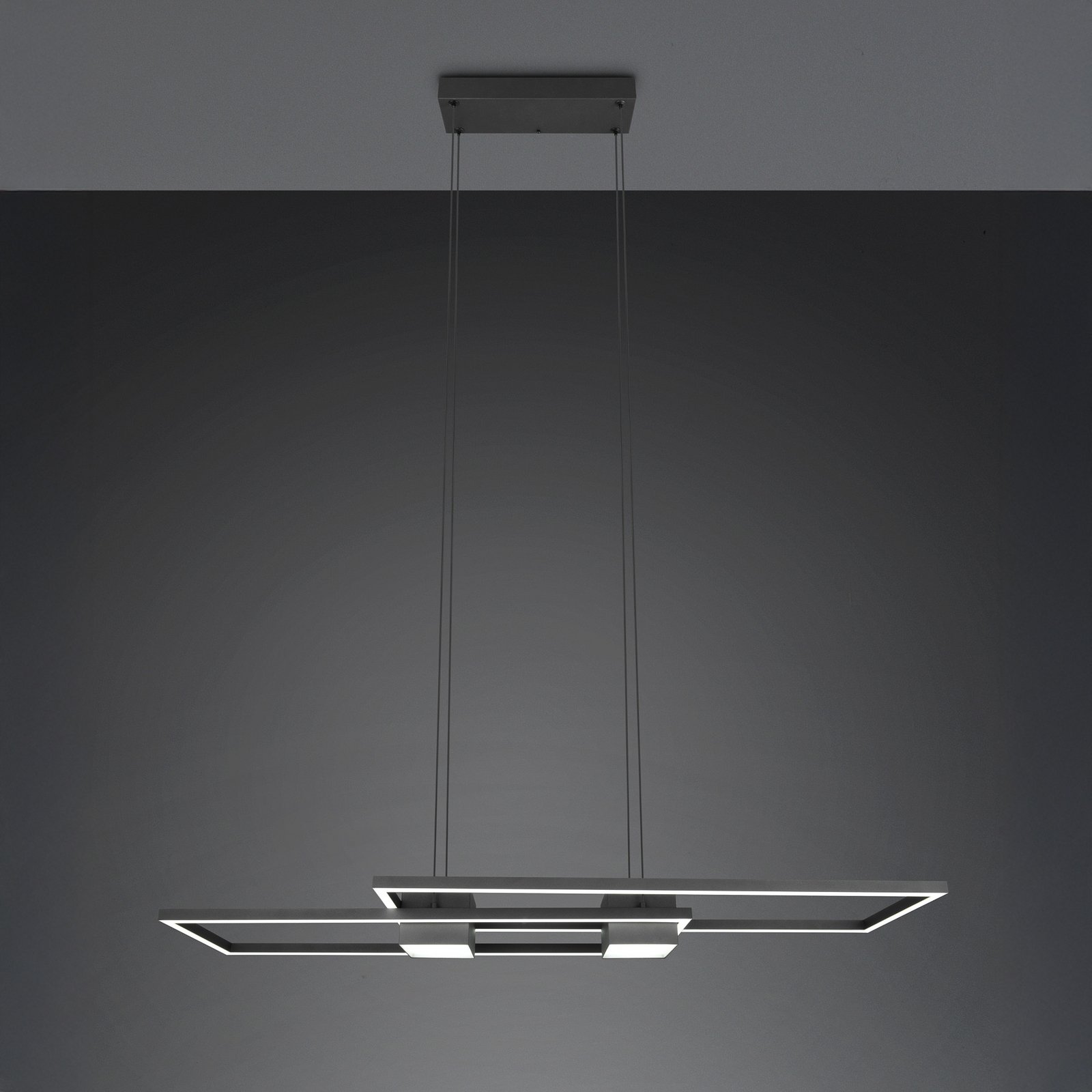 Albany LED-hänglampa, svart, 100 x 28 cm, aluminium CCT dimbar