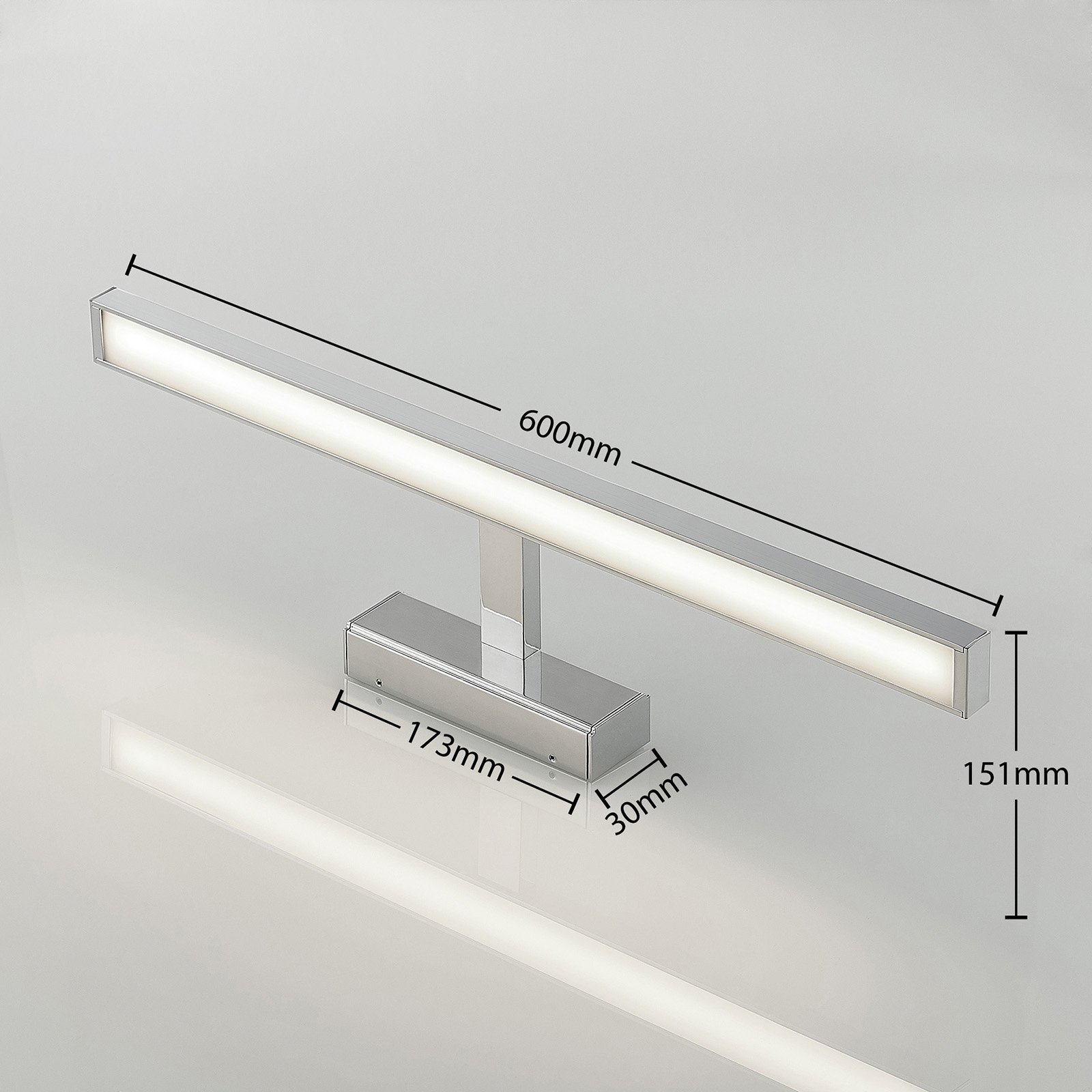 Jukka LED Wandlamp L60 Chrome - Lindby