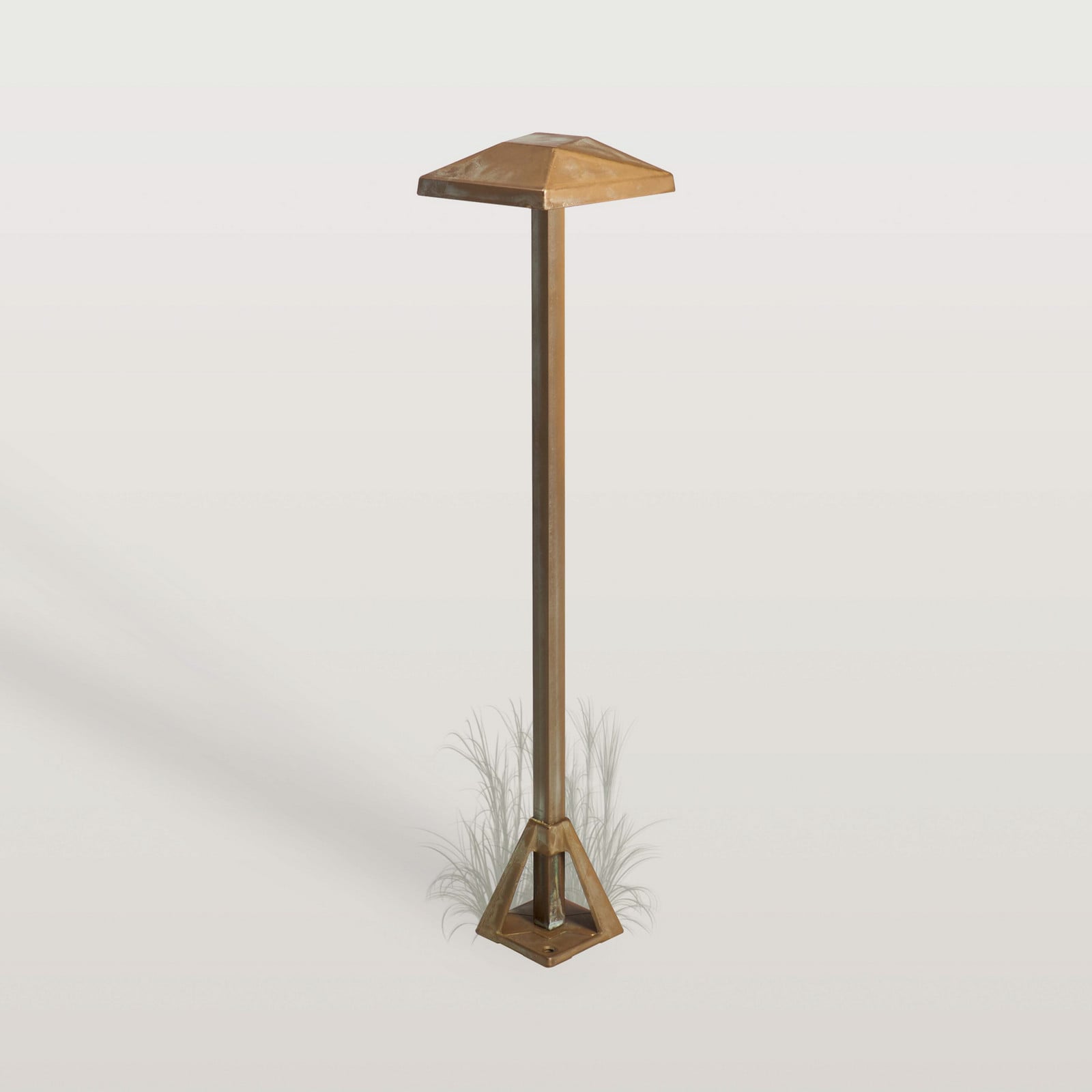 Moretti Luce LED-svetilka za podnožje Aura Edge, višina 50 cm, starinsko medenina - Podeželska hiša / Rustikalna - starinski medenina