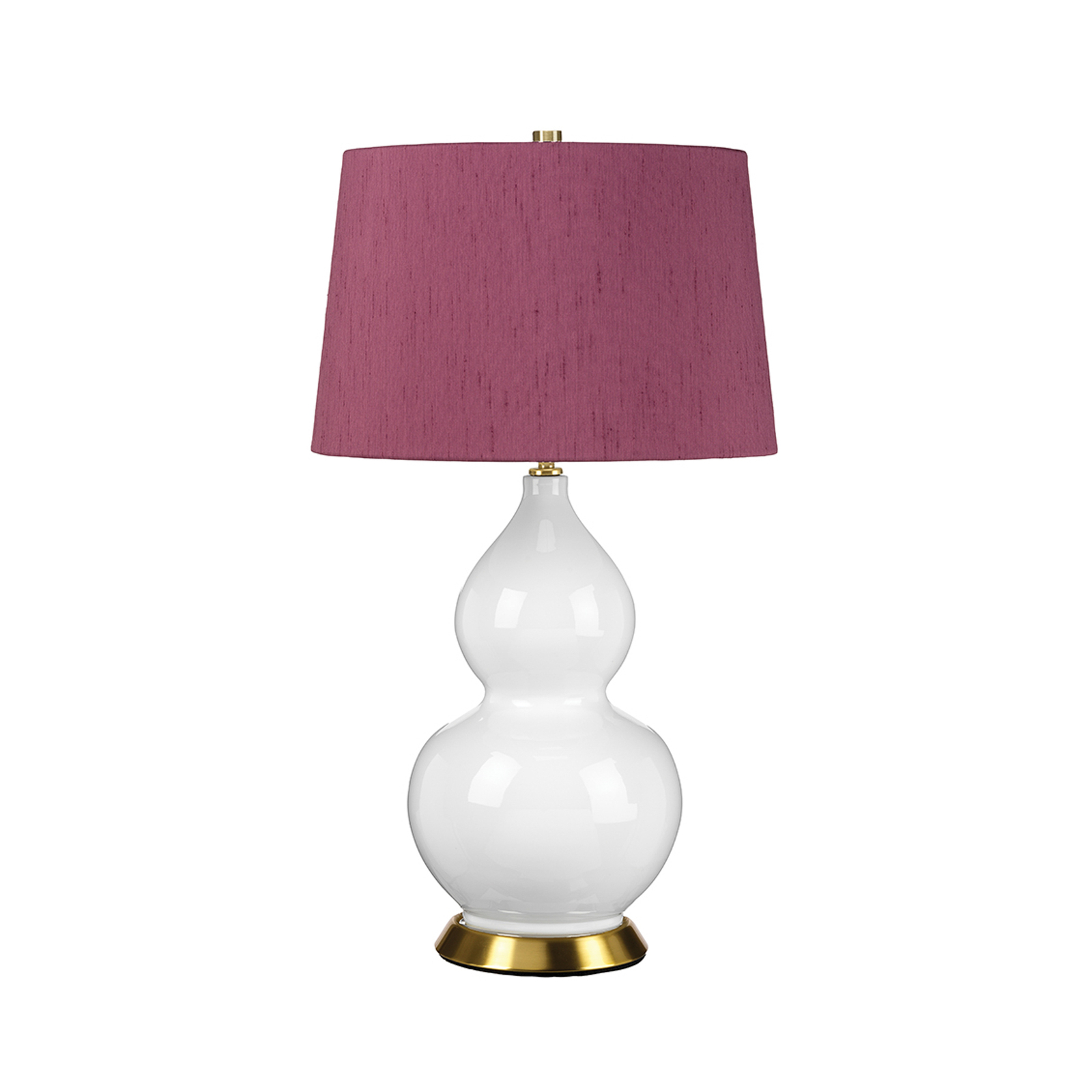 Tekstylna lampa stołowa Isla mosiądz antyk/purpura