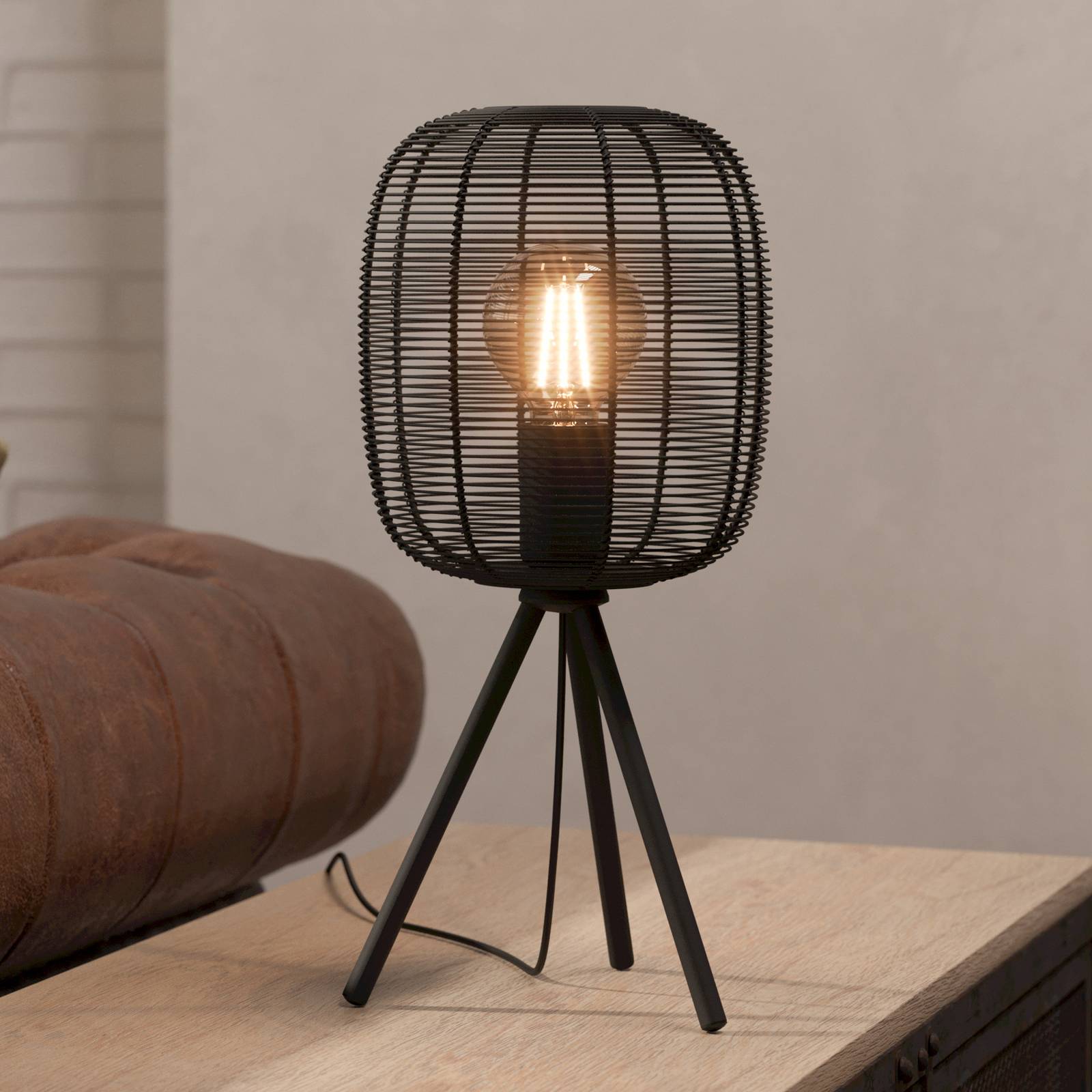 Tischleuchte Rinroe, Höhe 44 cm,  schwarz, Stahl günstig online kaufen