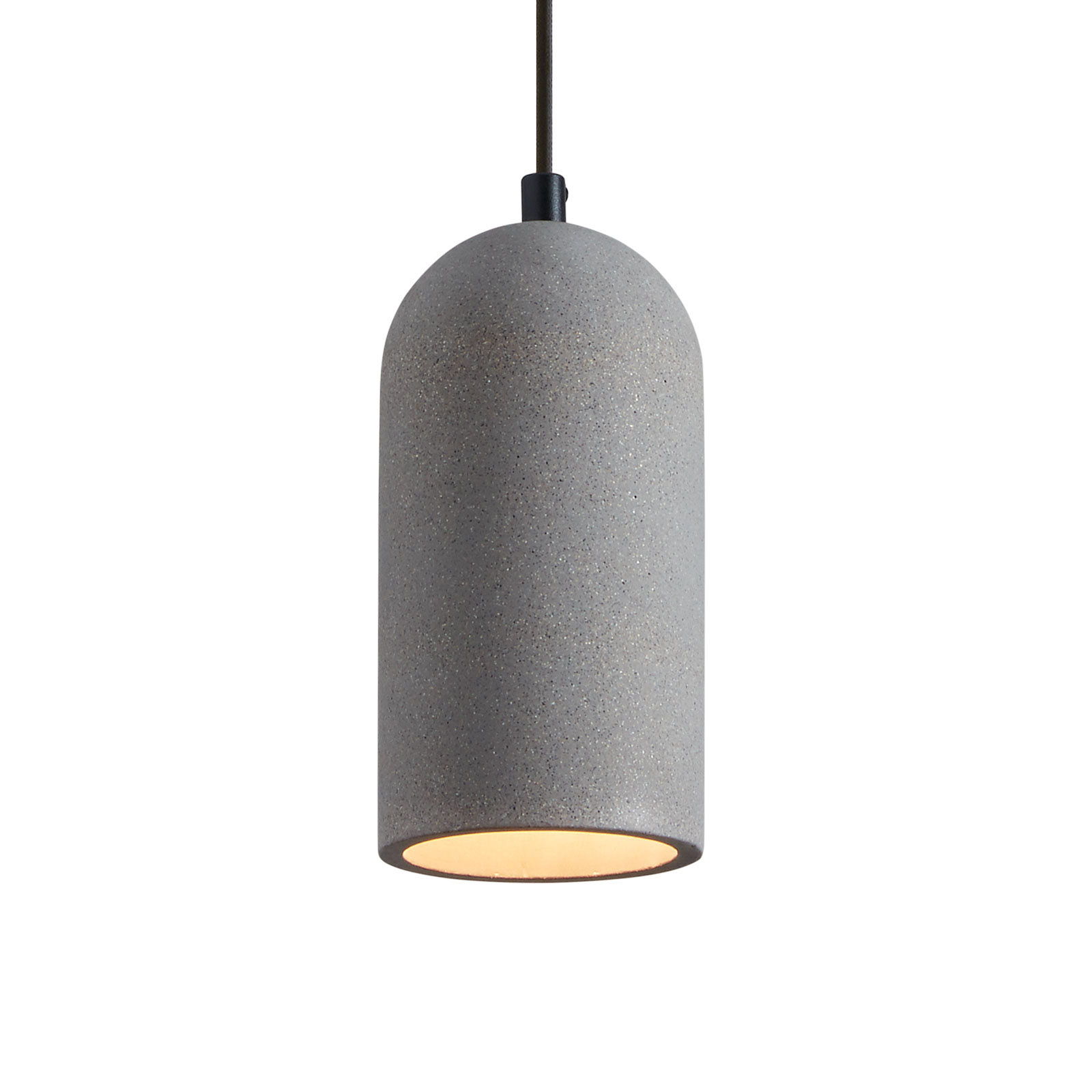 Eclipse hanging light made of cement, grey