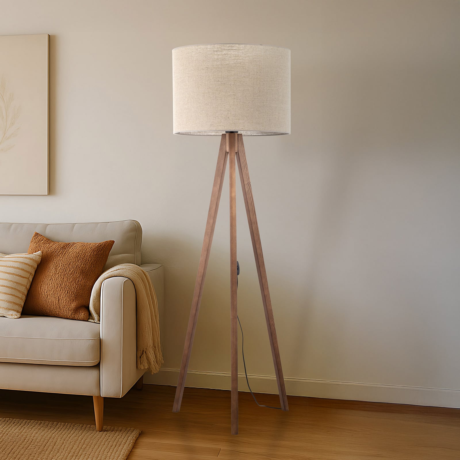 Piantana Grand, beige/noce, altezza 145 cm, E27