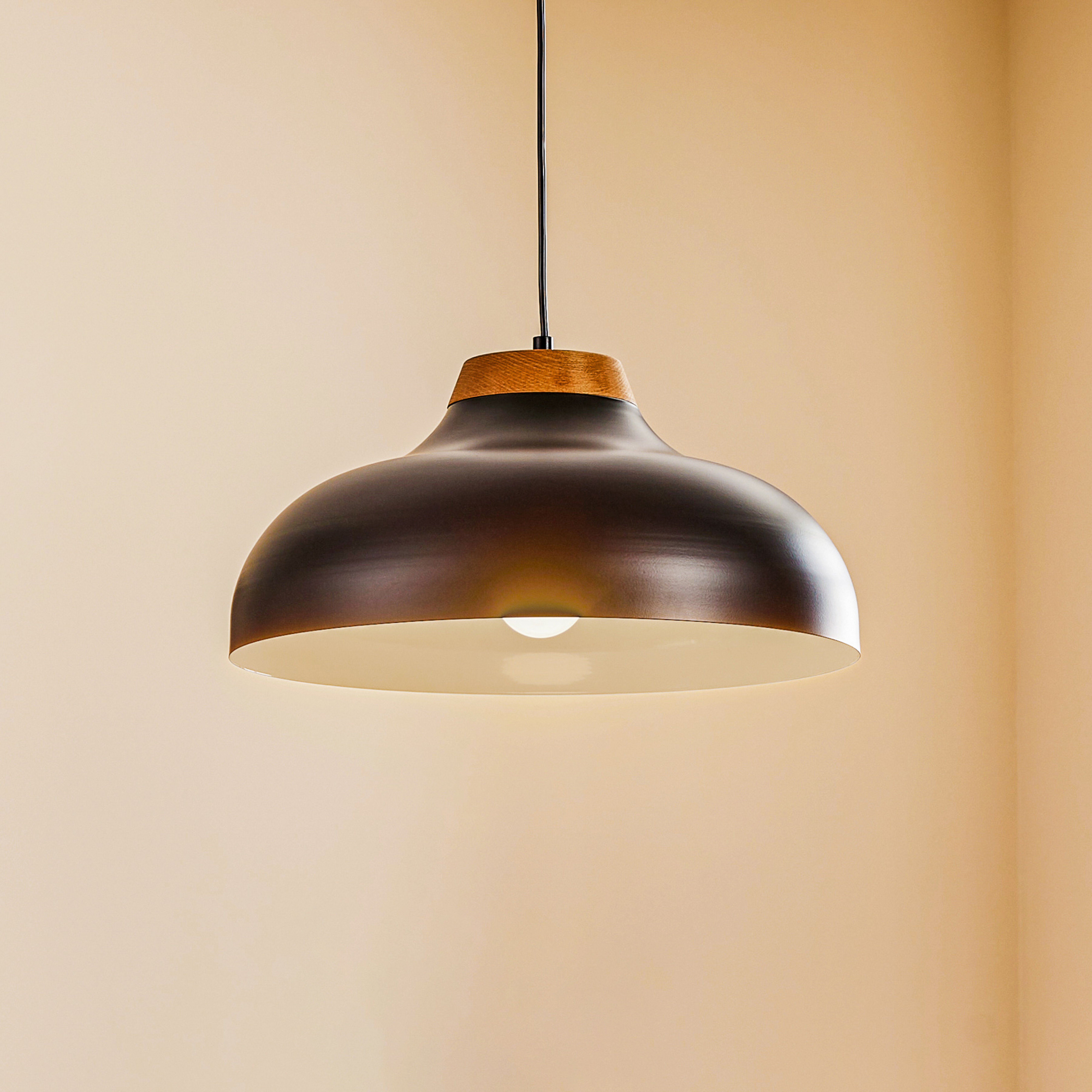 Pendellampa Gus med metallskärm, svart