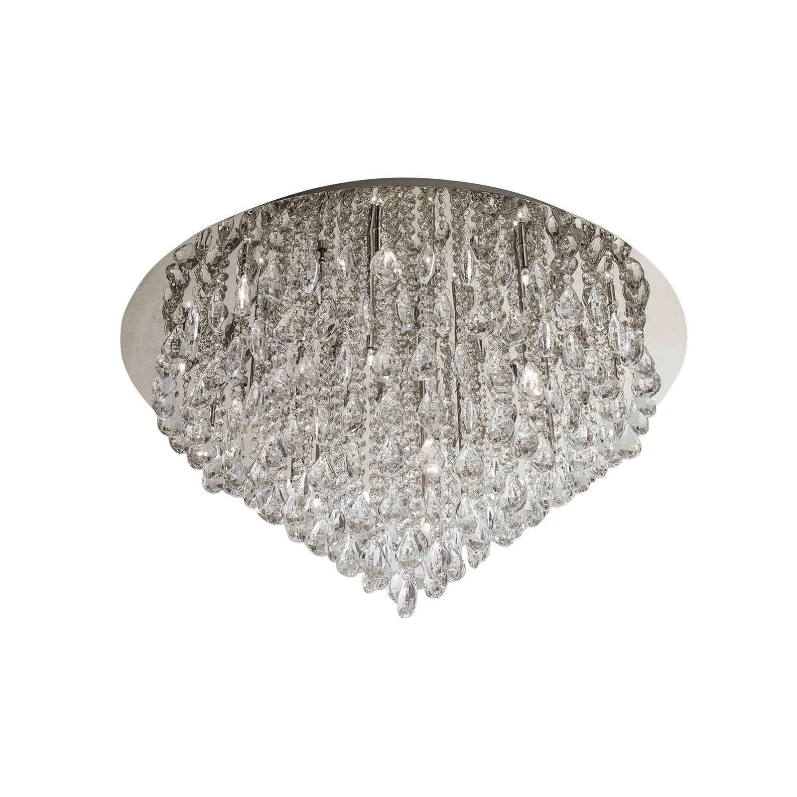 Stropna lampa Celeste s K9 kristalima, Ø75cm krom