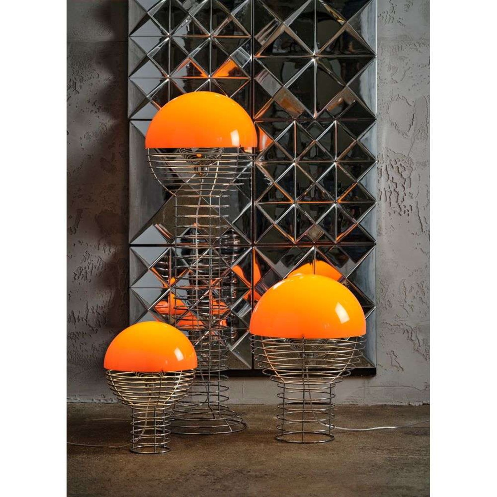 Wire Table Lamp Ø40 Chrome/Orange - Verpan