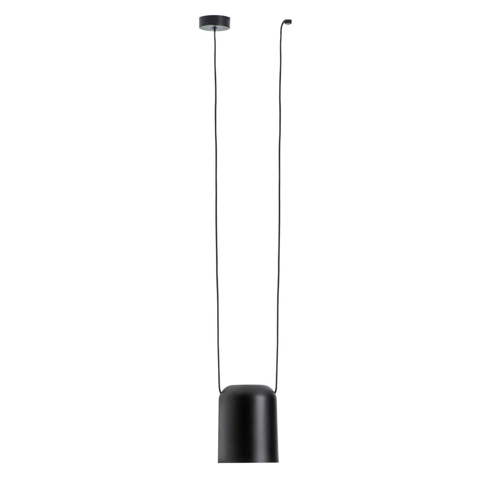 LEDS-C4 Attic pendant lamp cylinder Ø 15 cm black, for Living / Dining Room, aluminium, E27, 23 W, energy efficiency: A++, H: 20 cm