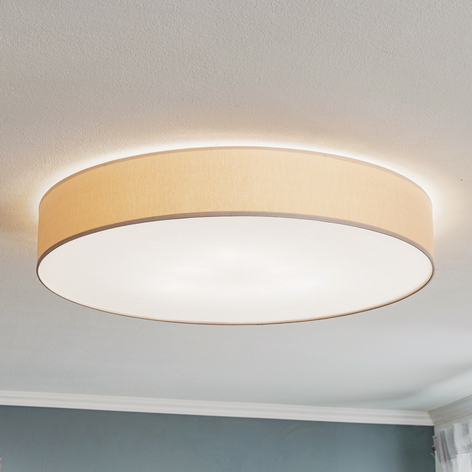 Taklampa Rondo av textil, beige