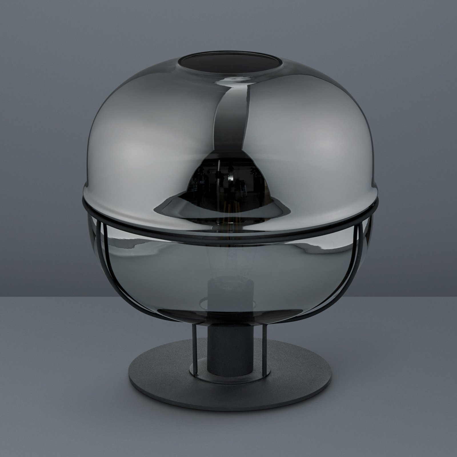 Lorena table lamp with glass shade, matt black