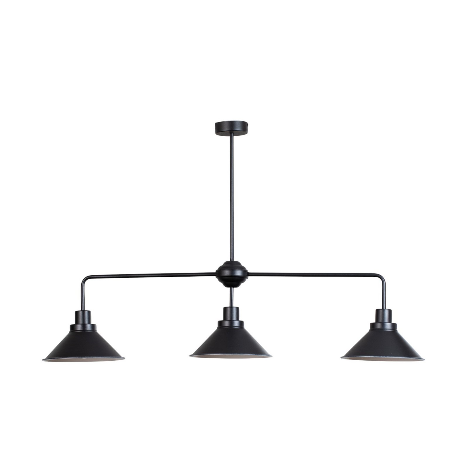 Craft III pendant light in black, 3-bulb
