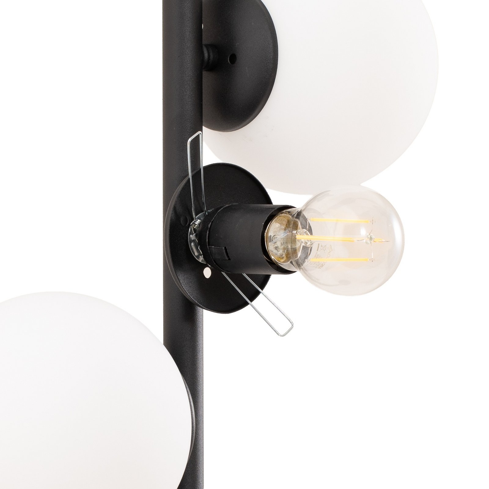 Stehleuchte Faze, schwarz, Glas, Höhe 130 cm, 4-flammig, E27