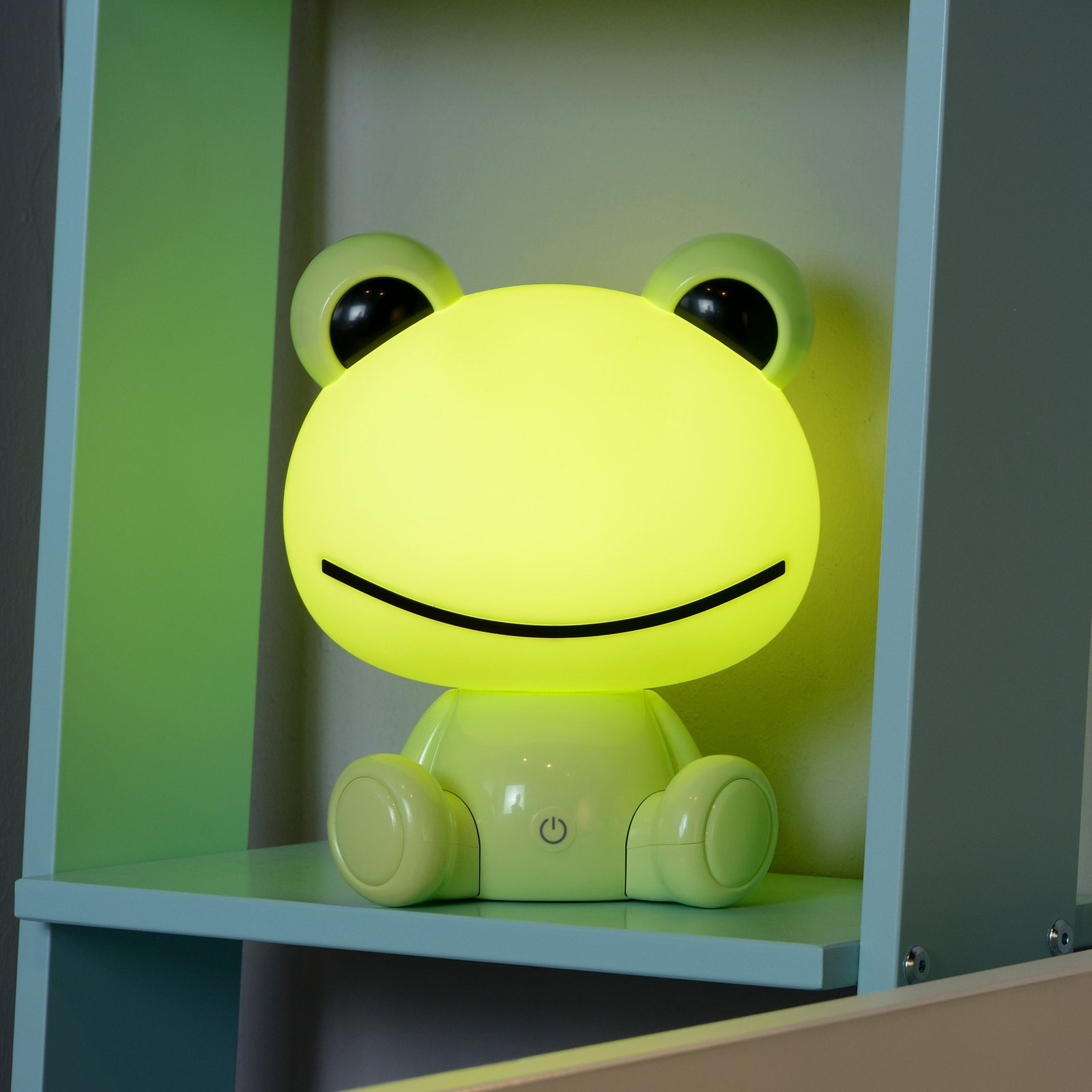 Lampada da tavolo per bambini Dodo frog, verde, dimmerabile, ABS