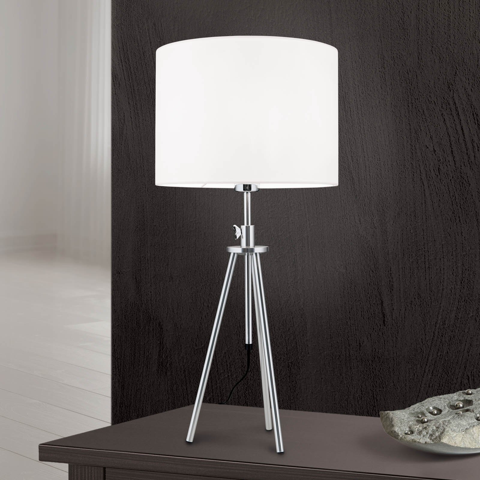 Roger table lamp, tripod, height-adjustable