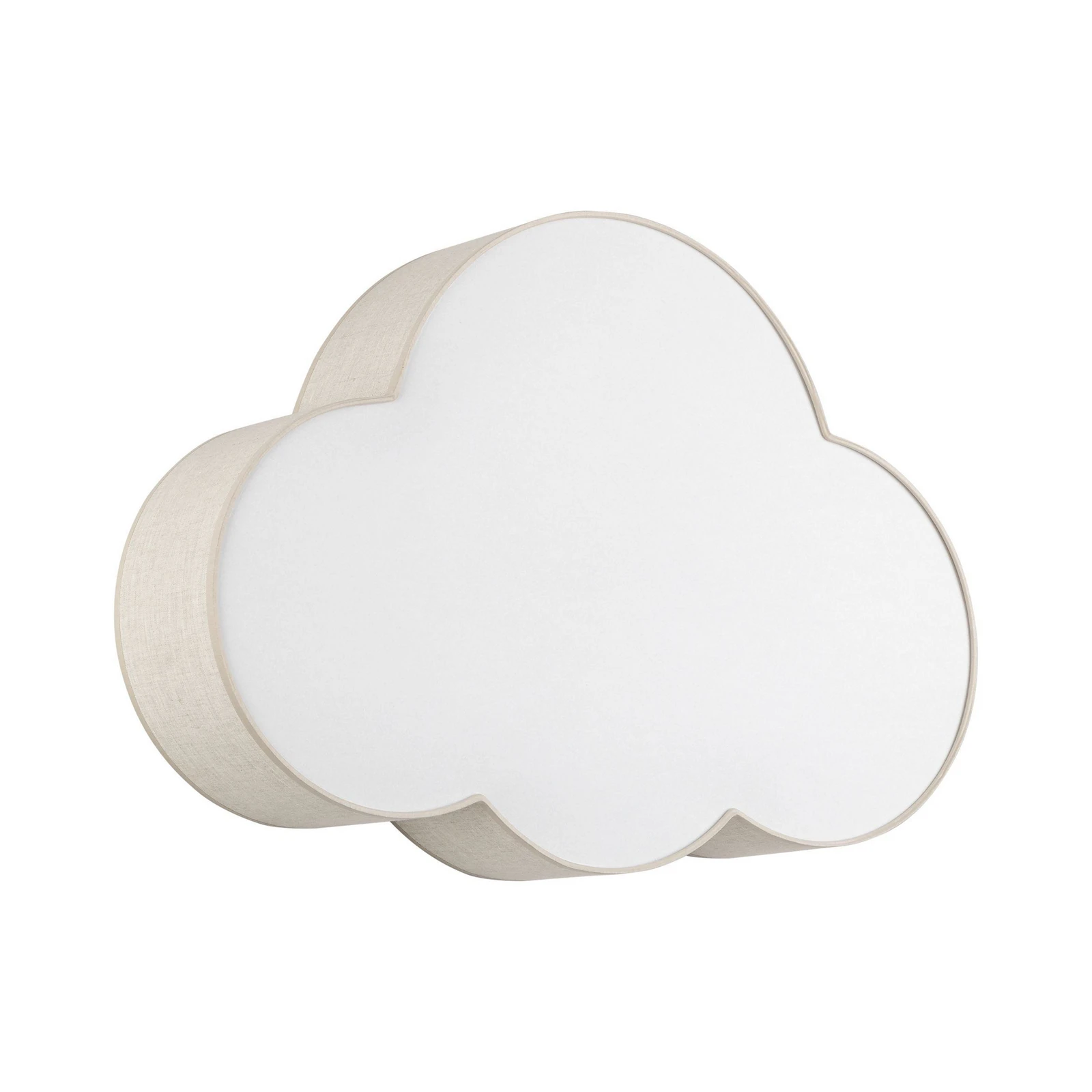 Plafonnier Cloud, beige, 63 cm de long, textile, nuage, E27