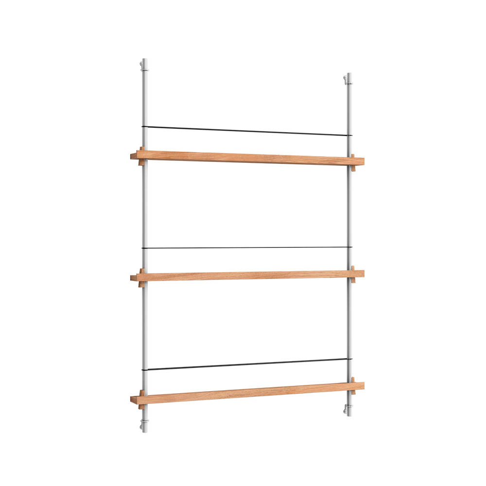 Magazine Shelving 115 Scaffale Oak/Stainless Steel - Moebe