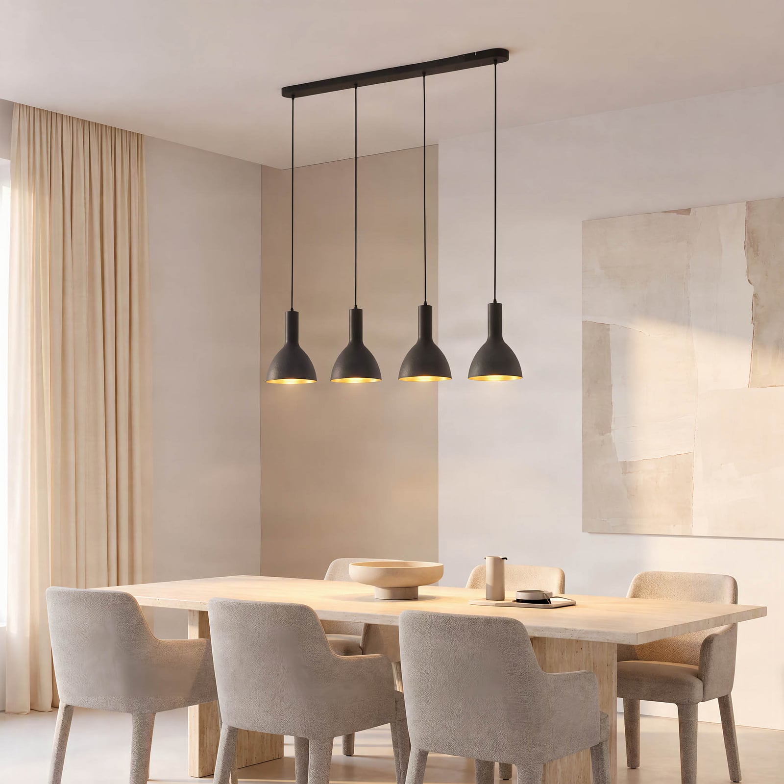 Cosmina 4 Candeeiro Suspenso Track Black/Gold - Arcchio