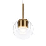 kdln Lampă suspendată LED Dew, culoare alamă, 1 bec, Ø 11 cm