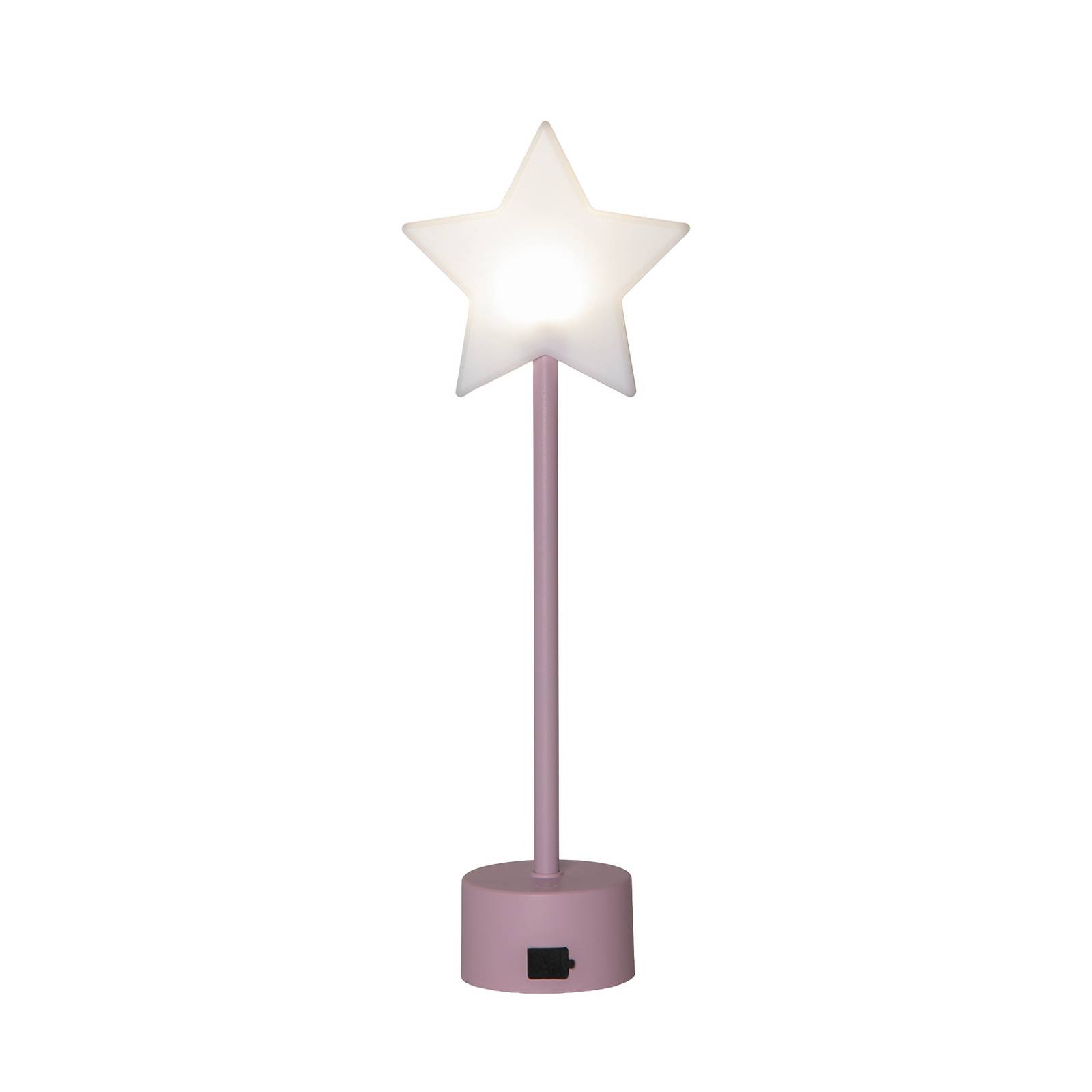 LED-Akku-Tischleuchte Blizz, pink, 40 cm, Sternform, dimmbar