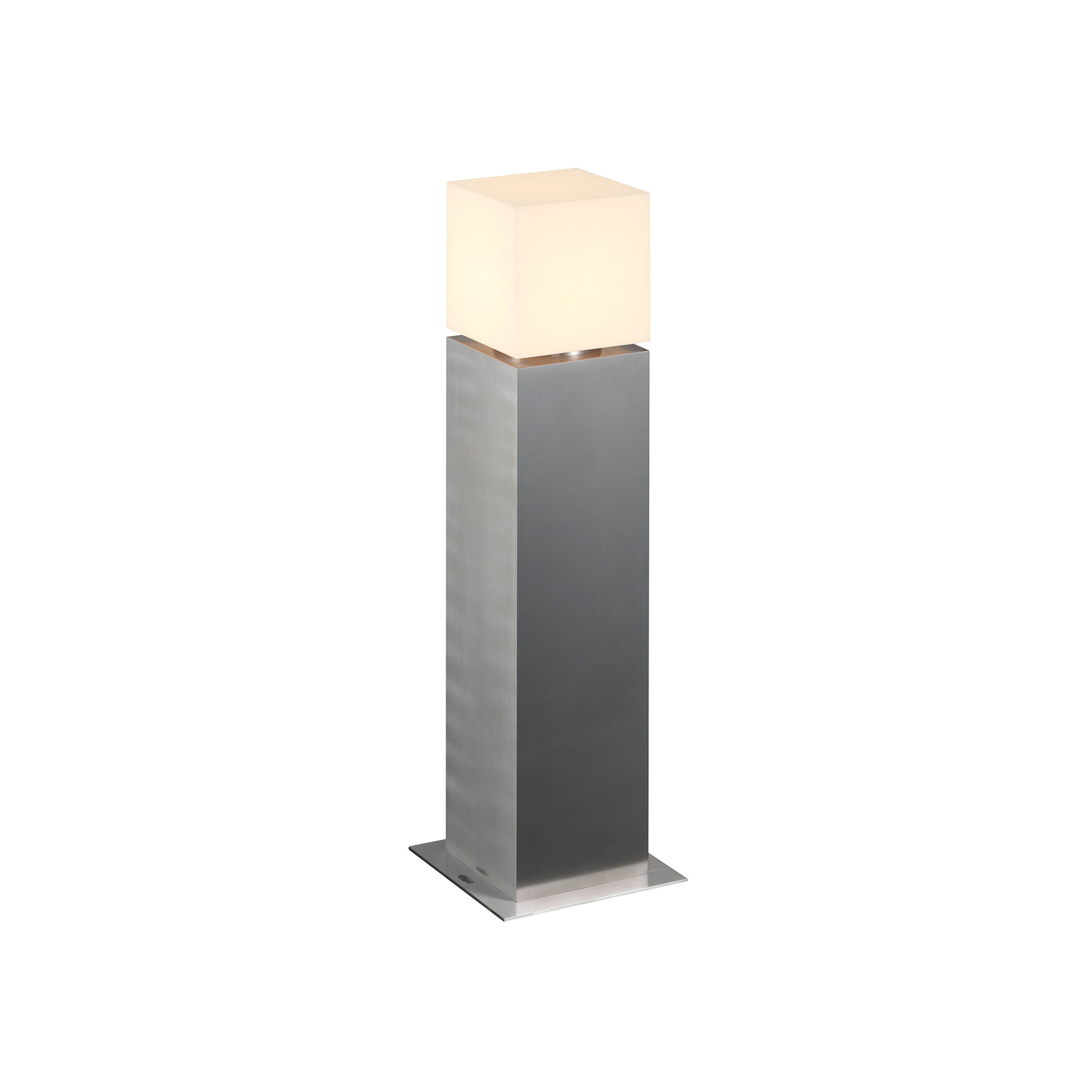 SLV Square Pole pillar lamp, height 60 cm, grey, stainless steel