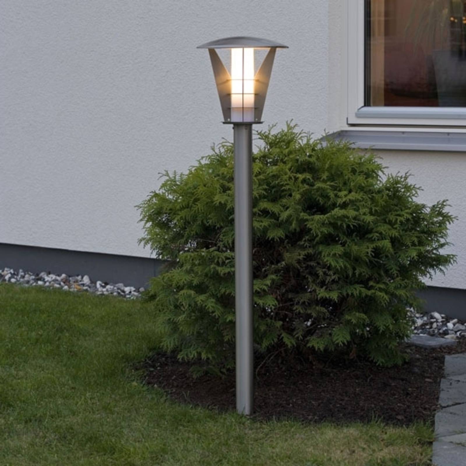 Konstmide Larissa - modern stainless steel path light, stainless steel, plastic, E27, 11 W, energy efficiency: A++, H: 100 cm