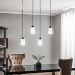 Hanglamp Vitrio, 4-lamps, langwerpig, zwart/wit