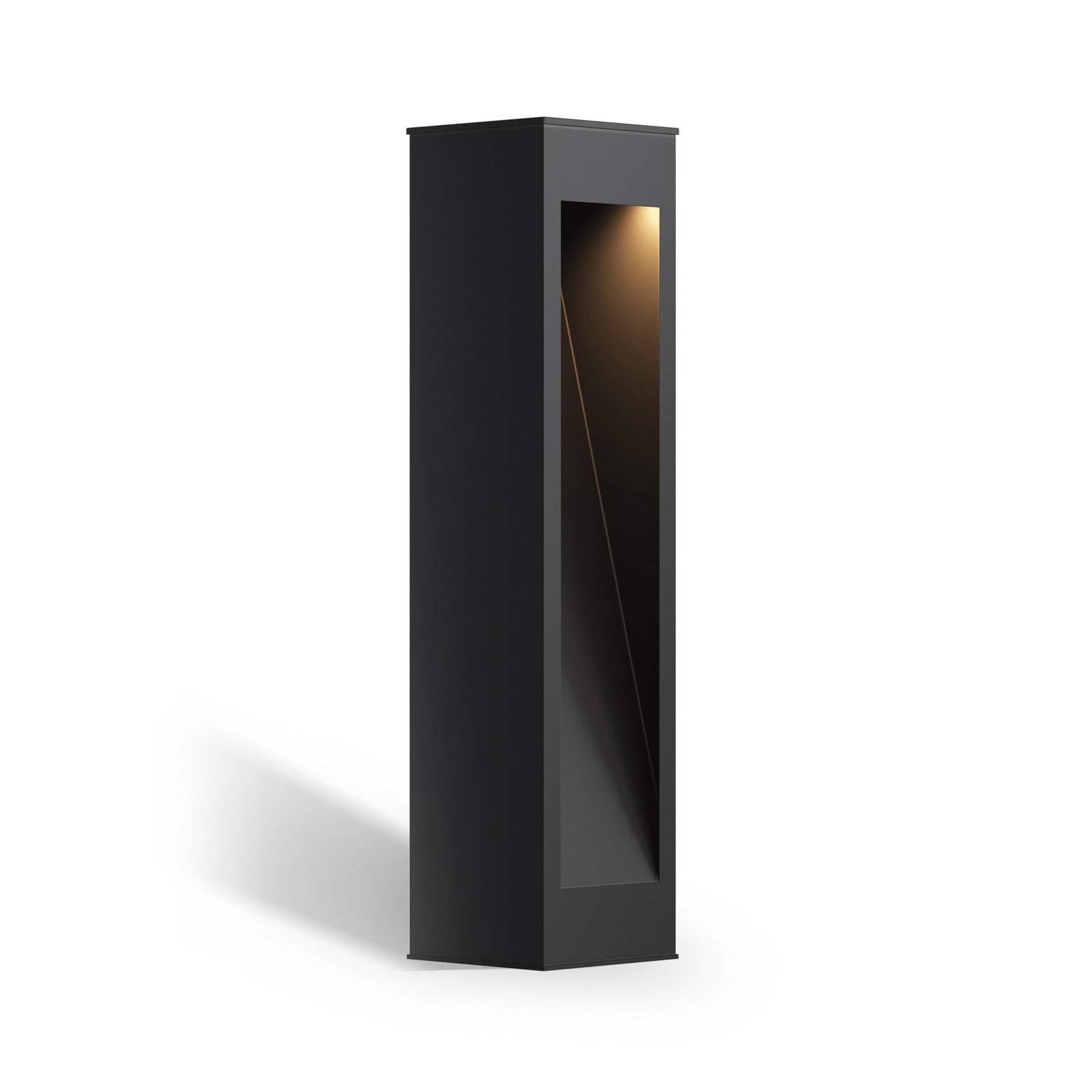 Calex Ivrea solar LED path light, black, aluminium, IP67