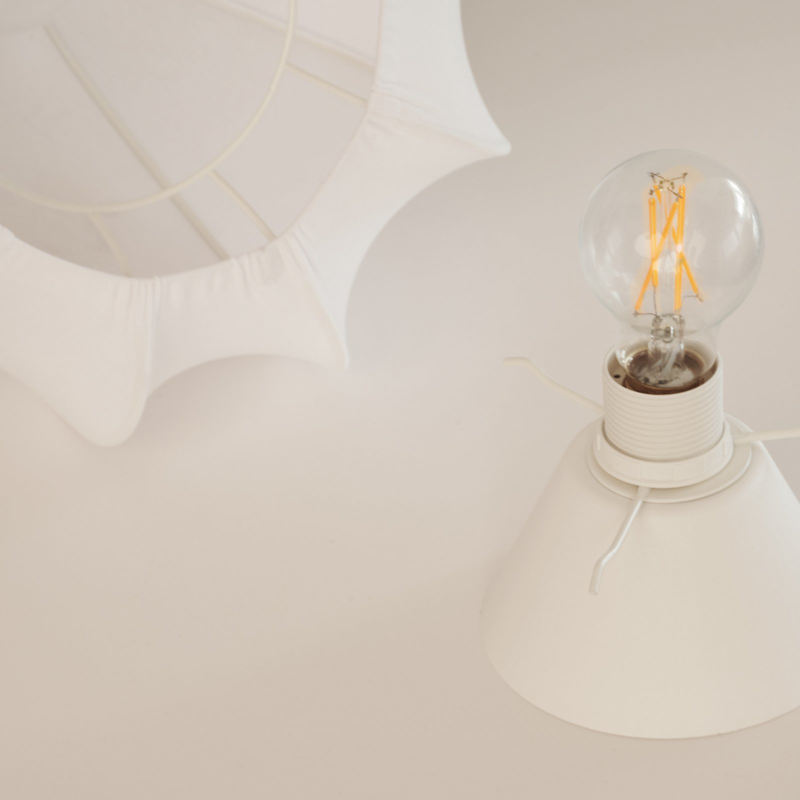 Anna plafondlamp, katoen, wit, Ø 30 cm - Watt & Weke 