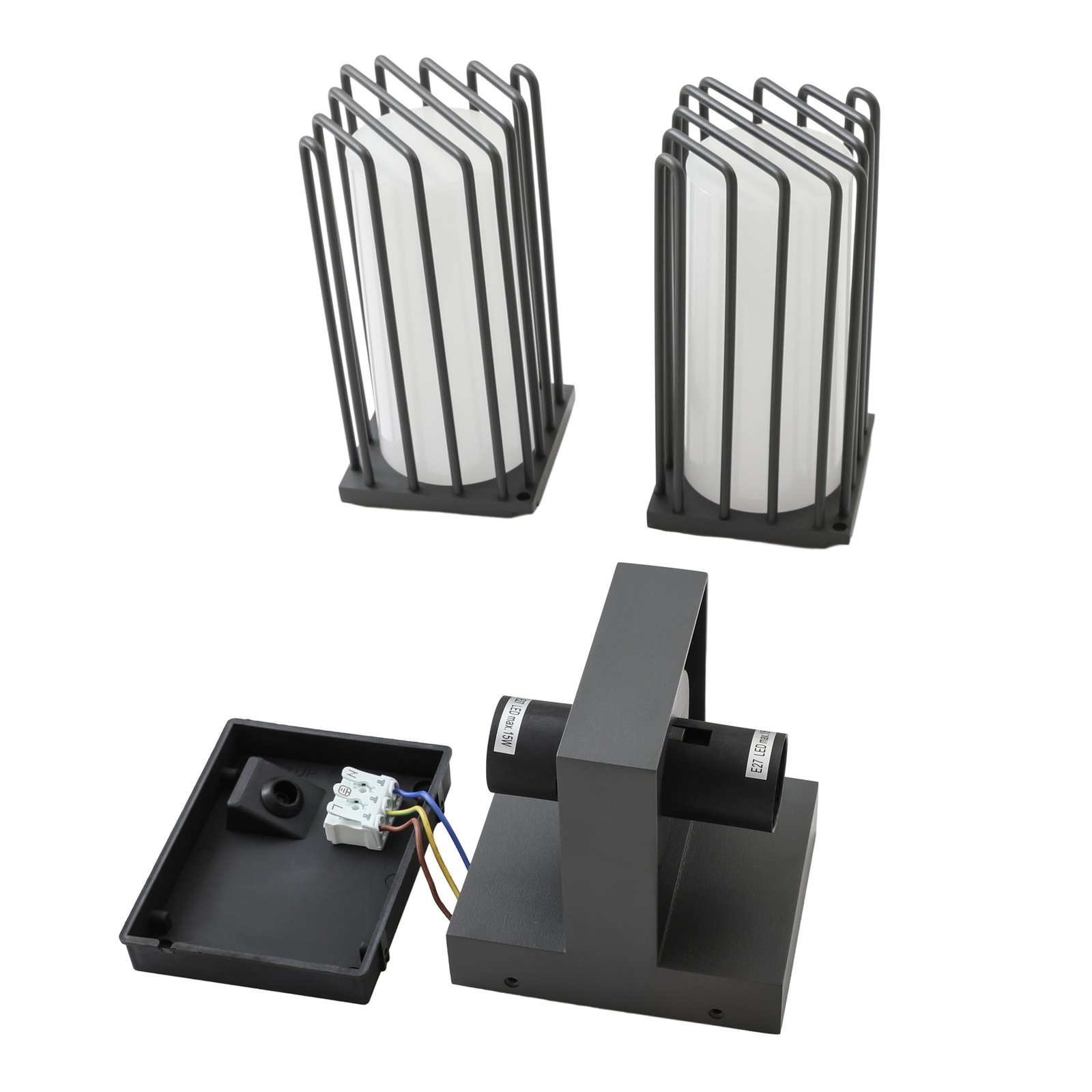 Chandan Außenwandleuchte Höhe 41,9 cm anthrazit Aluminium - Lucande