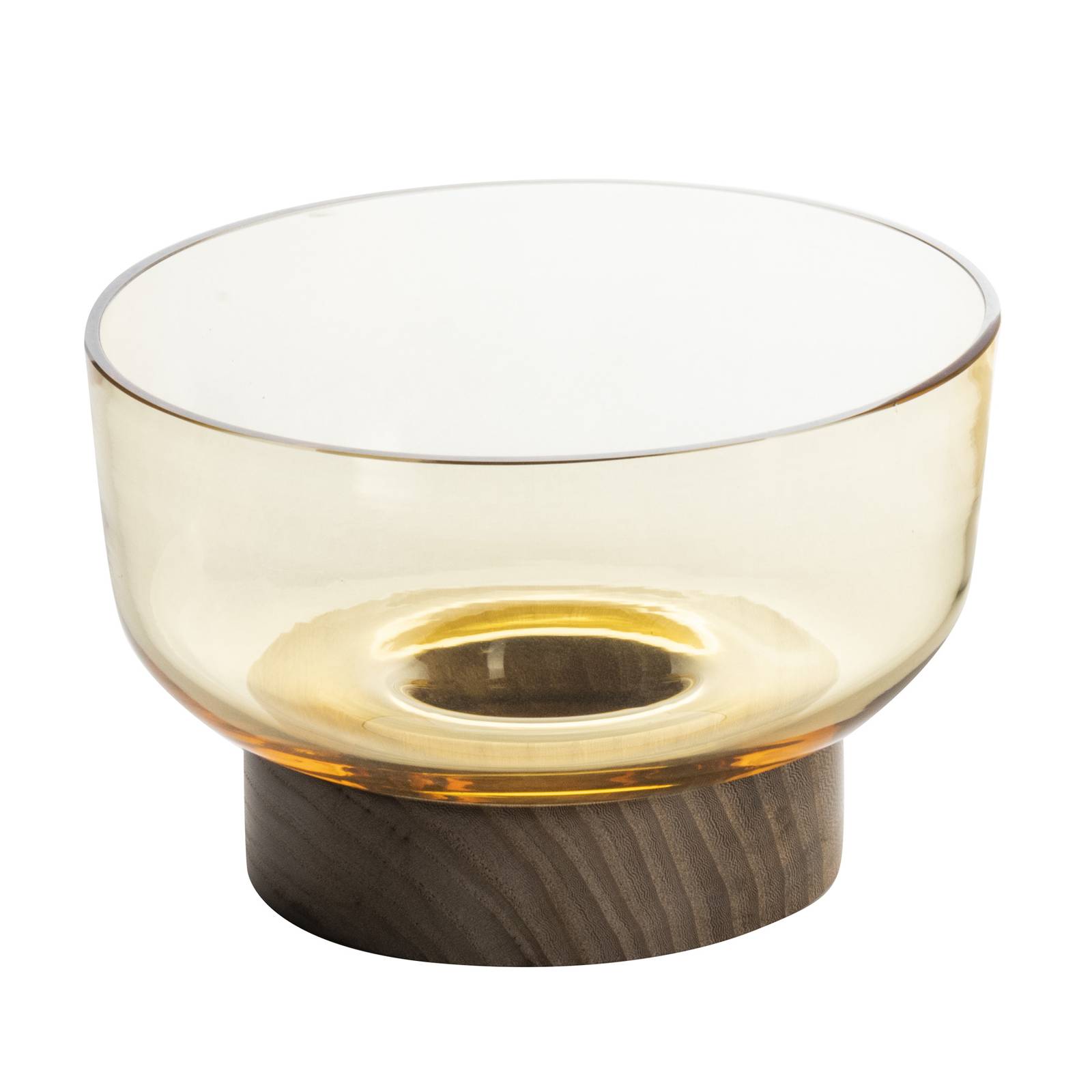 Artemide Schale Bontà, gelb, Ø 18 cm, Glas, Holz