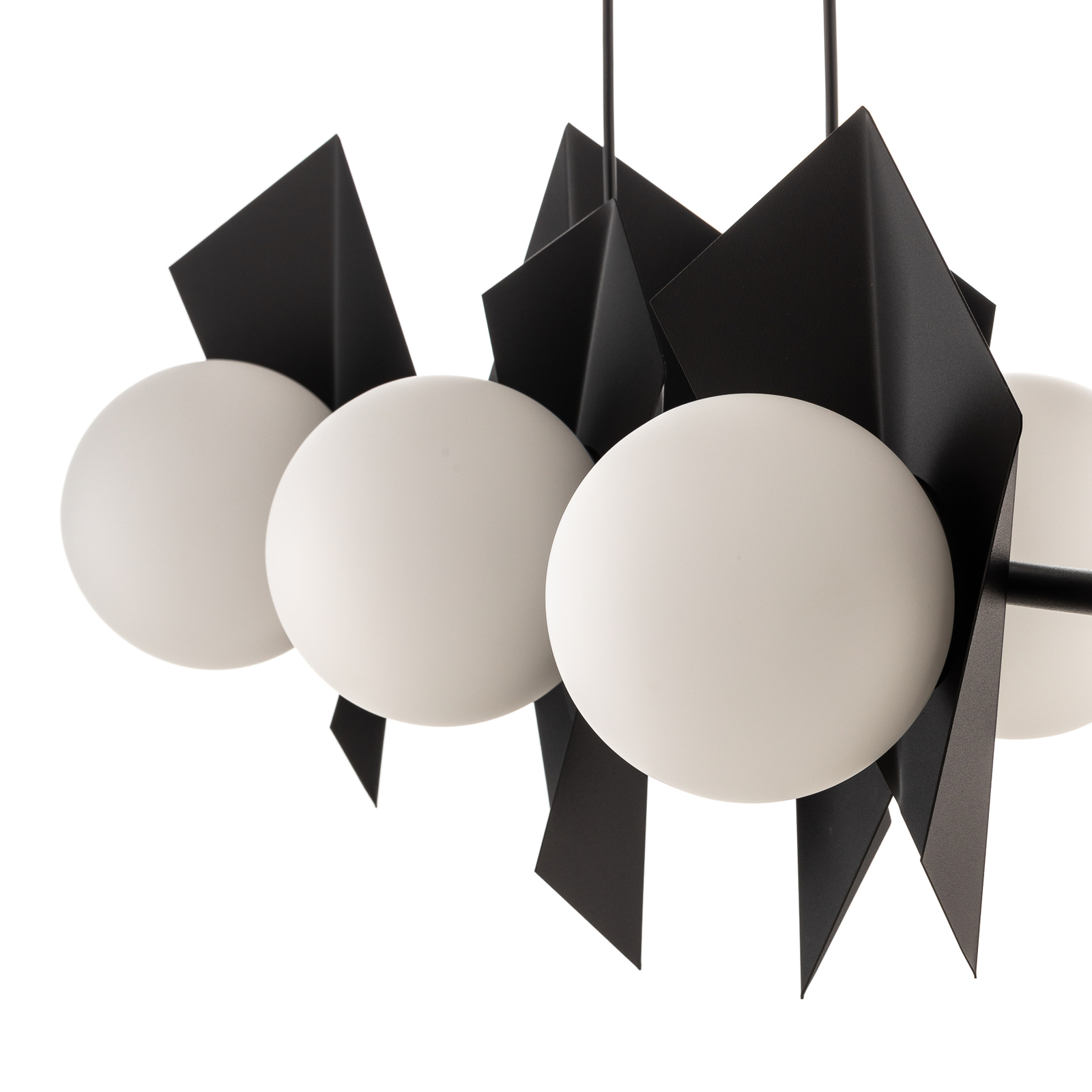 Lámpara colgante Shield en blanco y negro, 6 luces