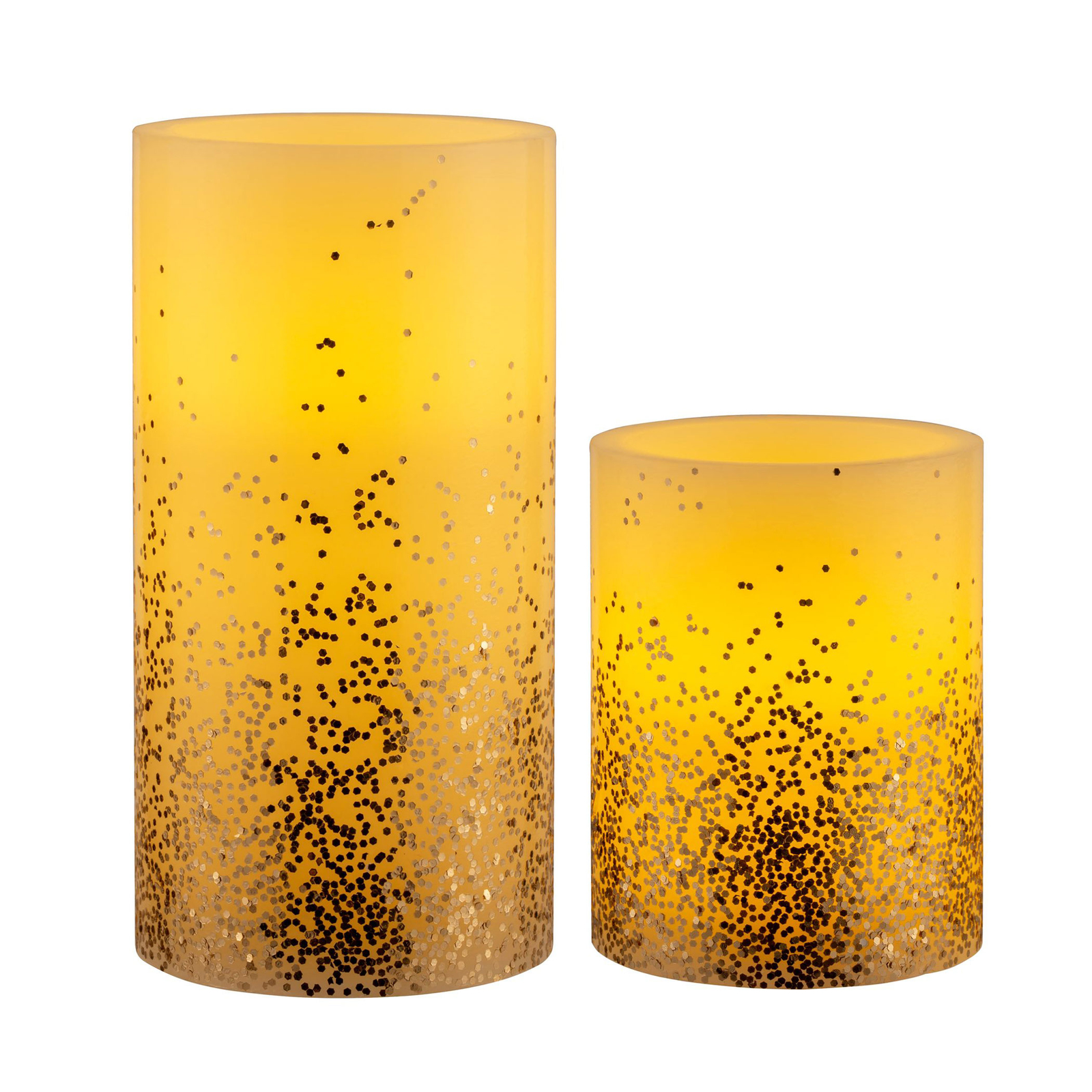 Pauleen Golden Glitter Candle Vela LED Set de 2