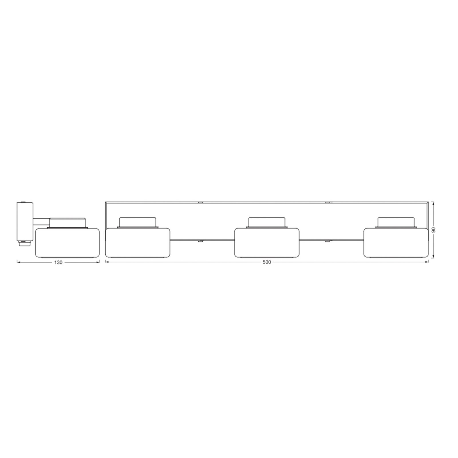 LEDVANCE Applique a LED Orbis Flame, a 3 luci, cromo, IP44