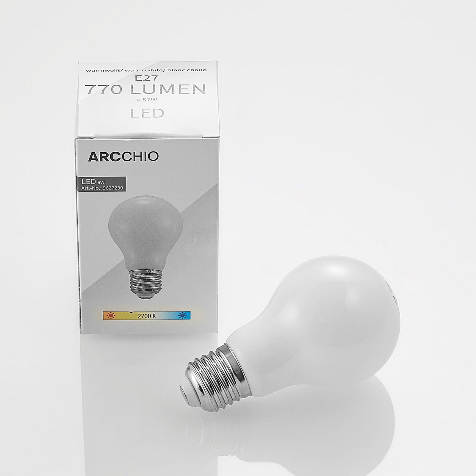 LED bulb E27 6 W 2,700 K dimmable opal 2-pack