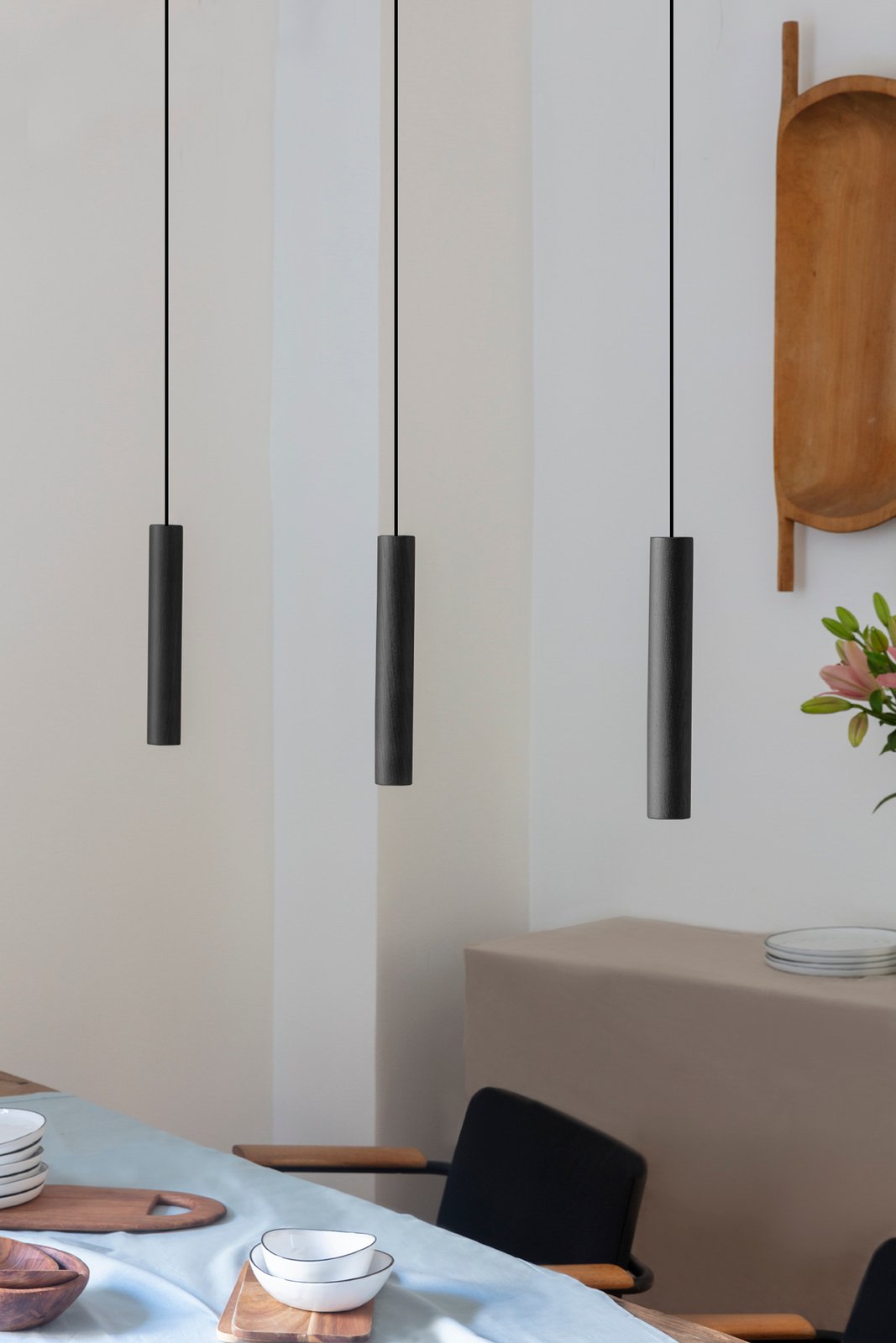 Chimes Lustră Pendul Oak Black - UMAGE