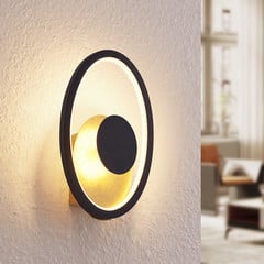 Nástenné LED svietidlo Lindby Feival, 29 cm, hrdzavé/zlaté, kov