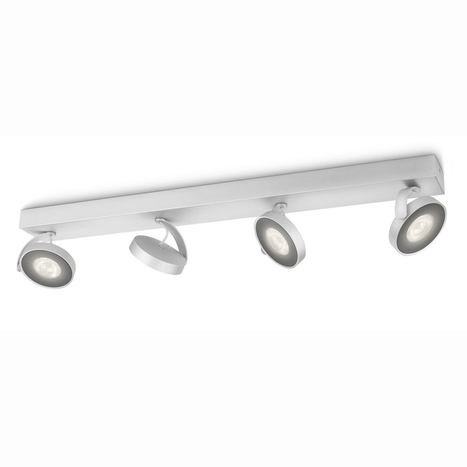 PHILIPS Aluminium-coloured Clockwork LED ceiling light, for Living / Dining Room, metal, 4 W, energy efficiency: A+, L: 62.8 cm, W: 9.3 cm, H: 9 cm