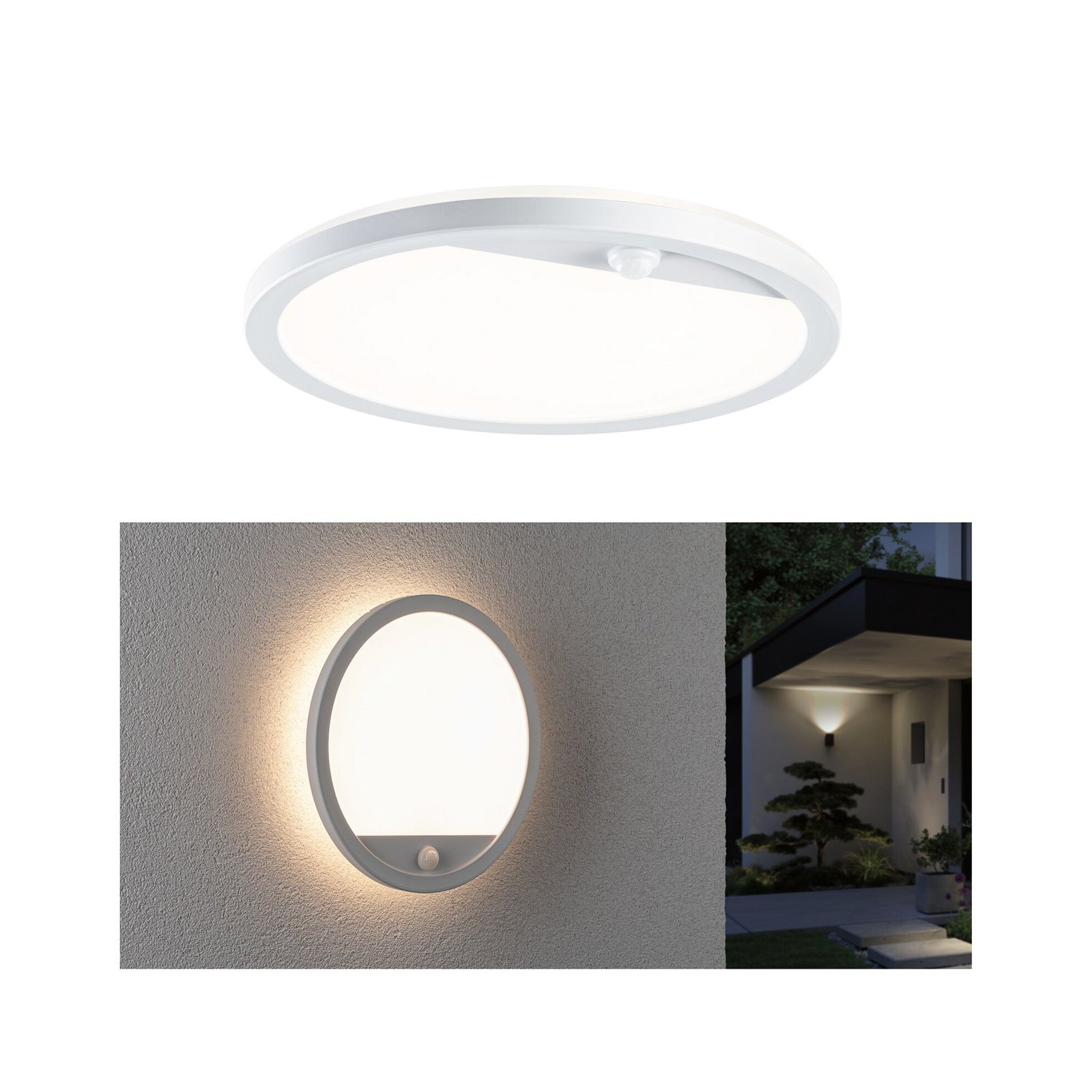 Lamina Außen Wand-/Deckenleuchte m/Sensor Round SWR Weiß - Paulmann