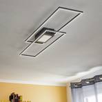 Lindby Ismera LED ceiling light 2-frame anthracite