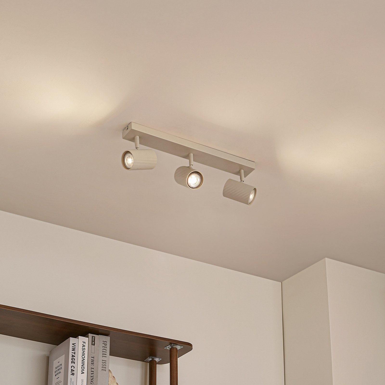 Kardis stropni reflektori, bež, 3 plamena, metal, GU10 - Lindby