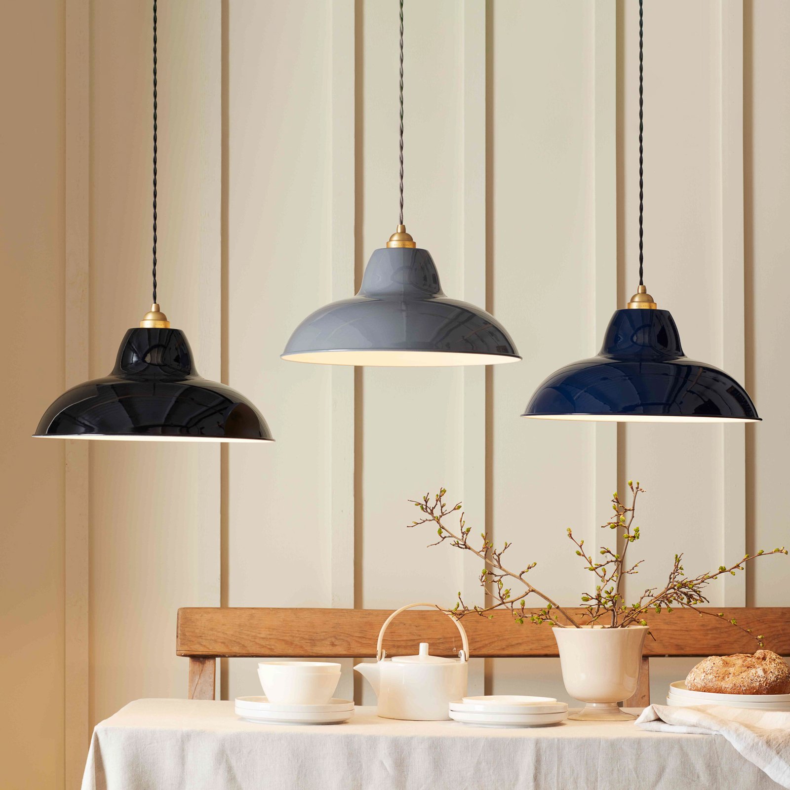 Original 1227 Midi Wide Brass Taklampa Jet Black - Anglepoise