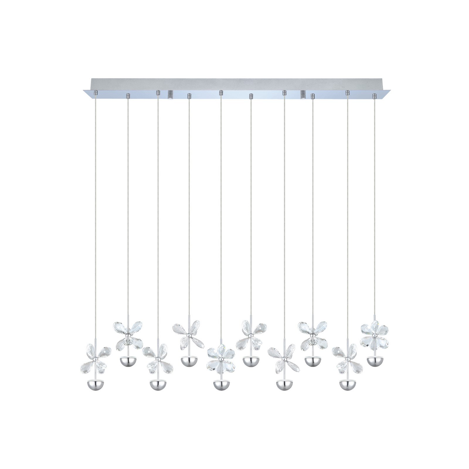 EGLO Stars Of Light LED pendant lamp Pianopoli, chrome, length 87 cm