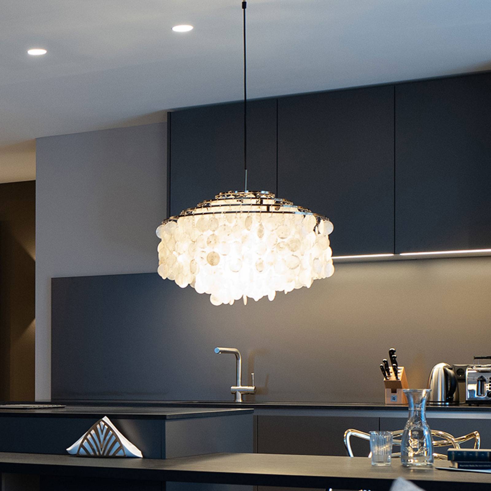 Lampa wisząca VERPAN Fun 11DM, chromowana, perłowa