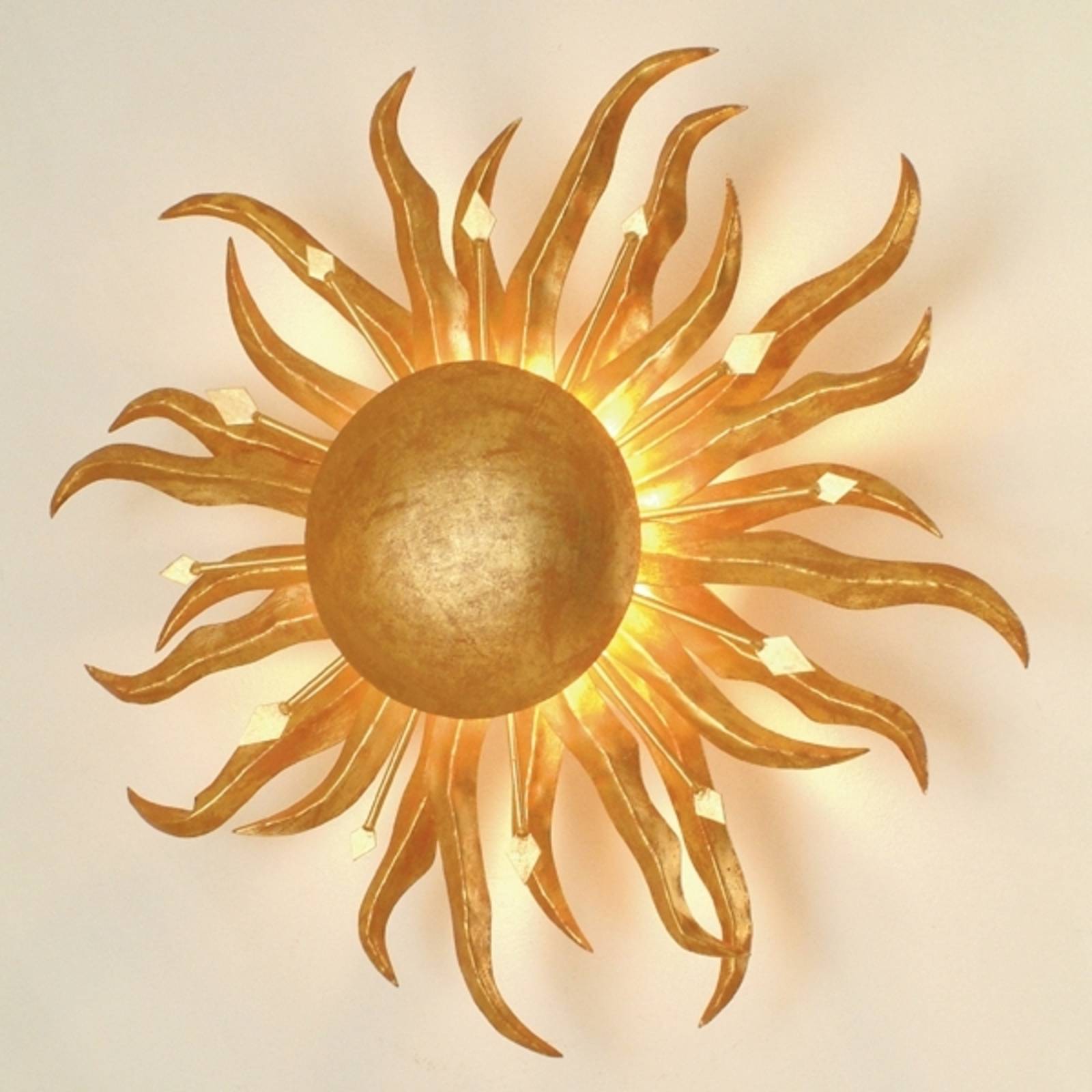 Holländer Nástěnné světlo Slunce Ø 45 cm zlaté