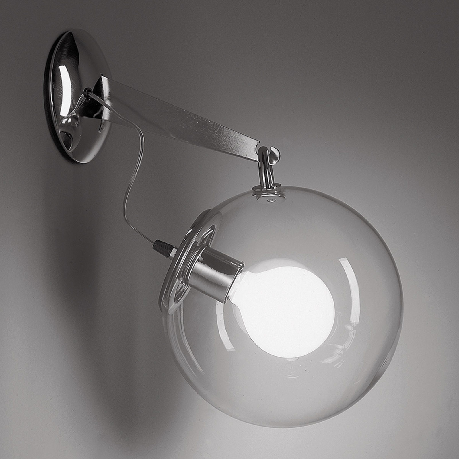 Artemide Miconos glass wall light in chrome